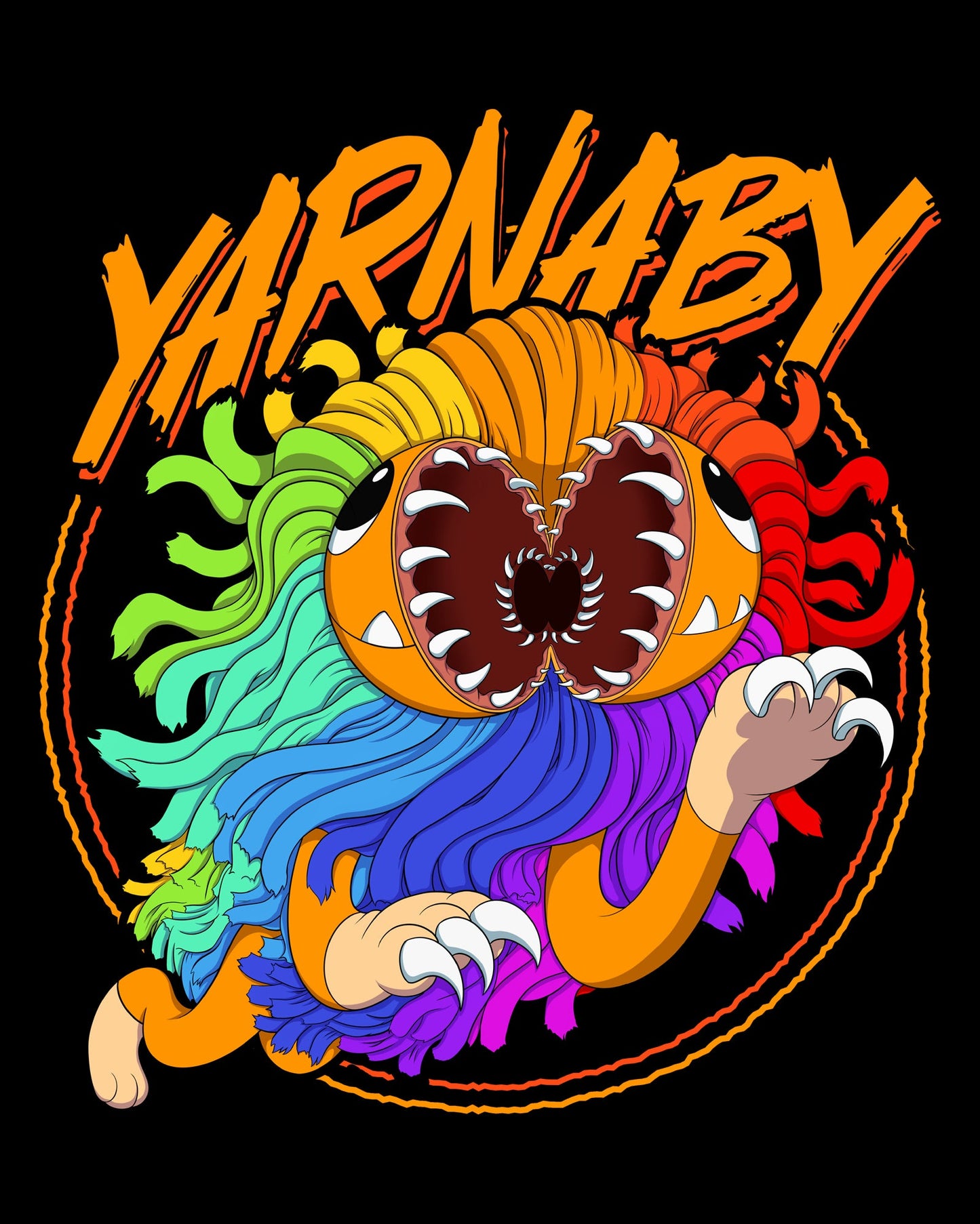 Yarnaby Attack Black Drawstring Hoodie